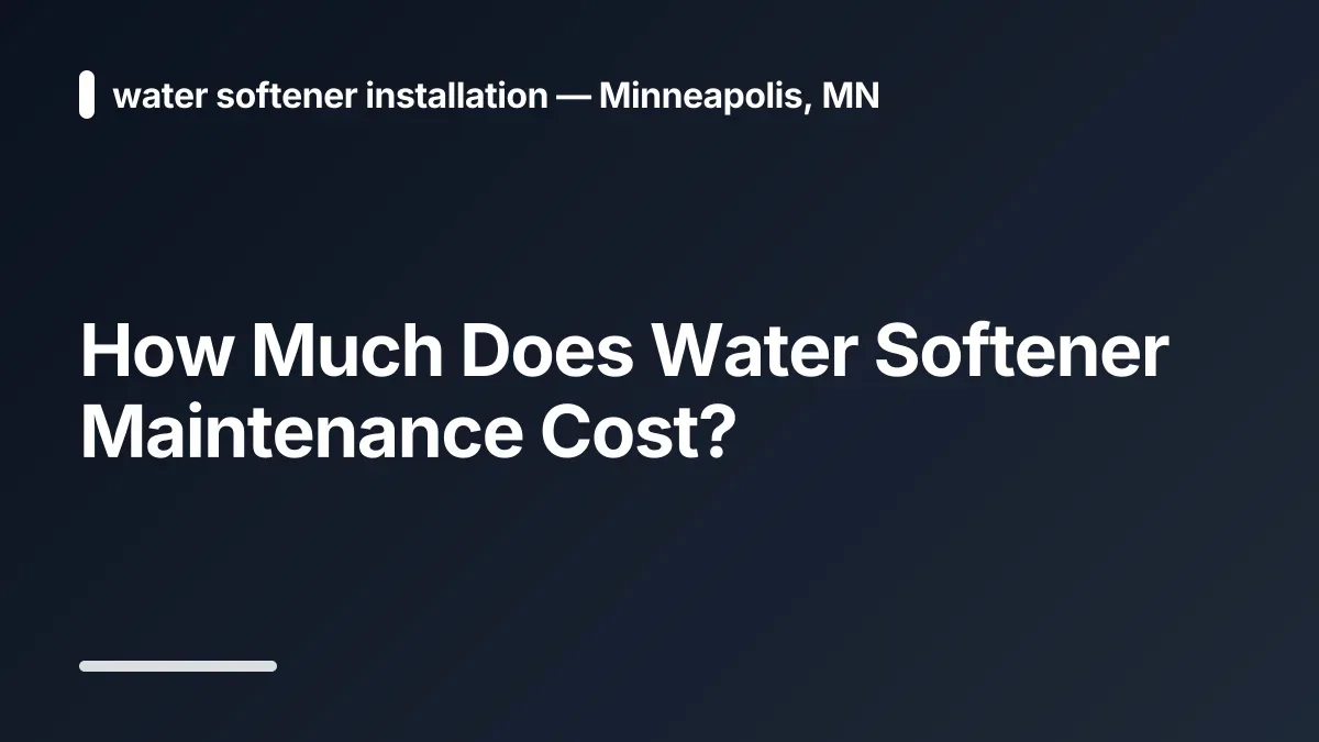 water softener systems cost