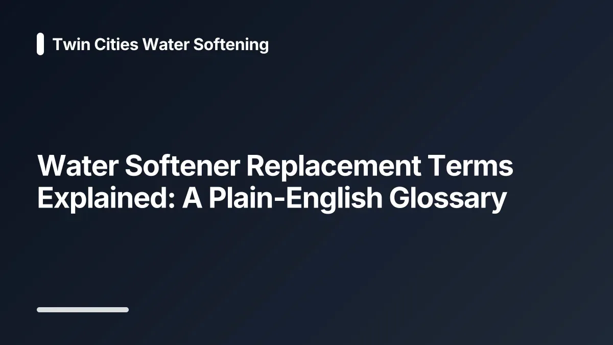 water softener replacement glossary