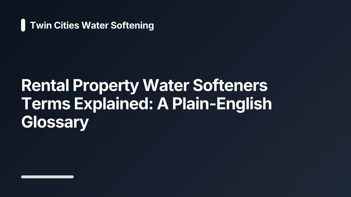 rental property water softeners glossary