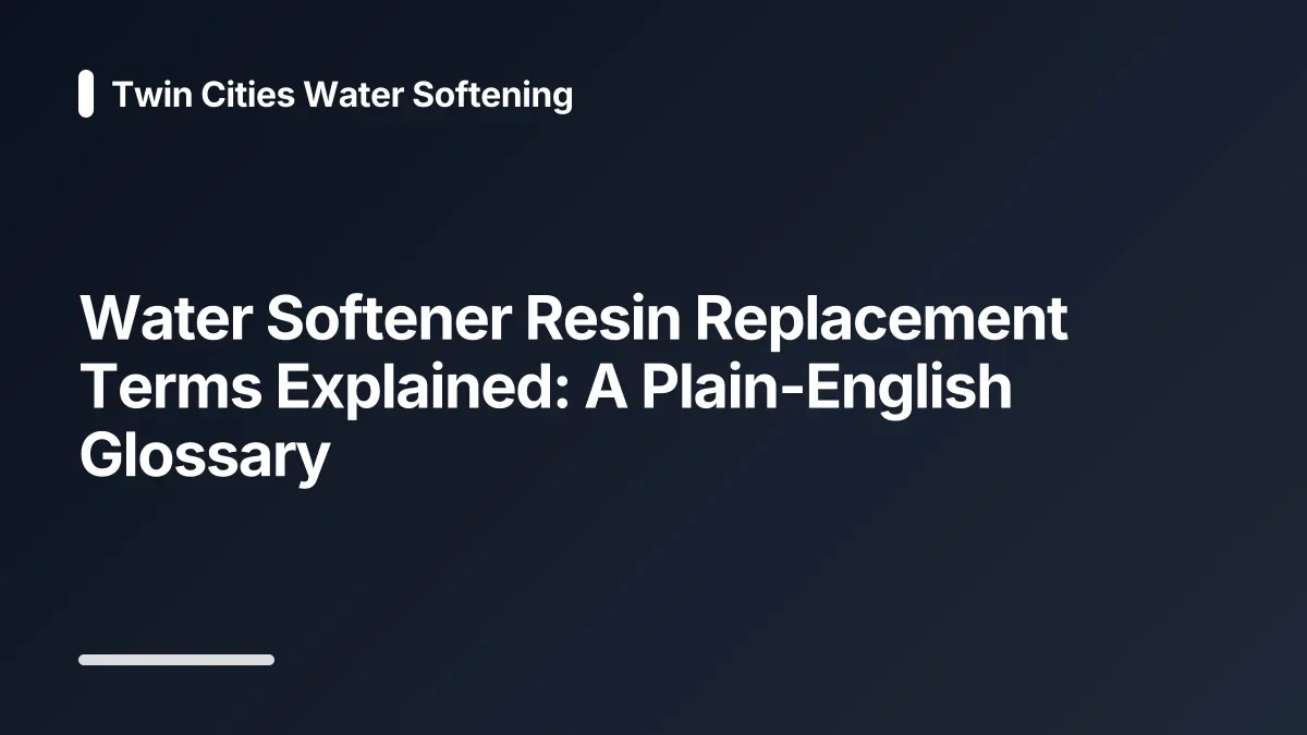 water softener resin replacement glossary