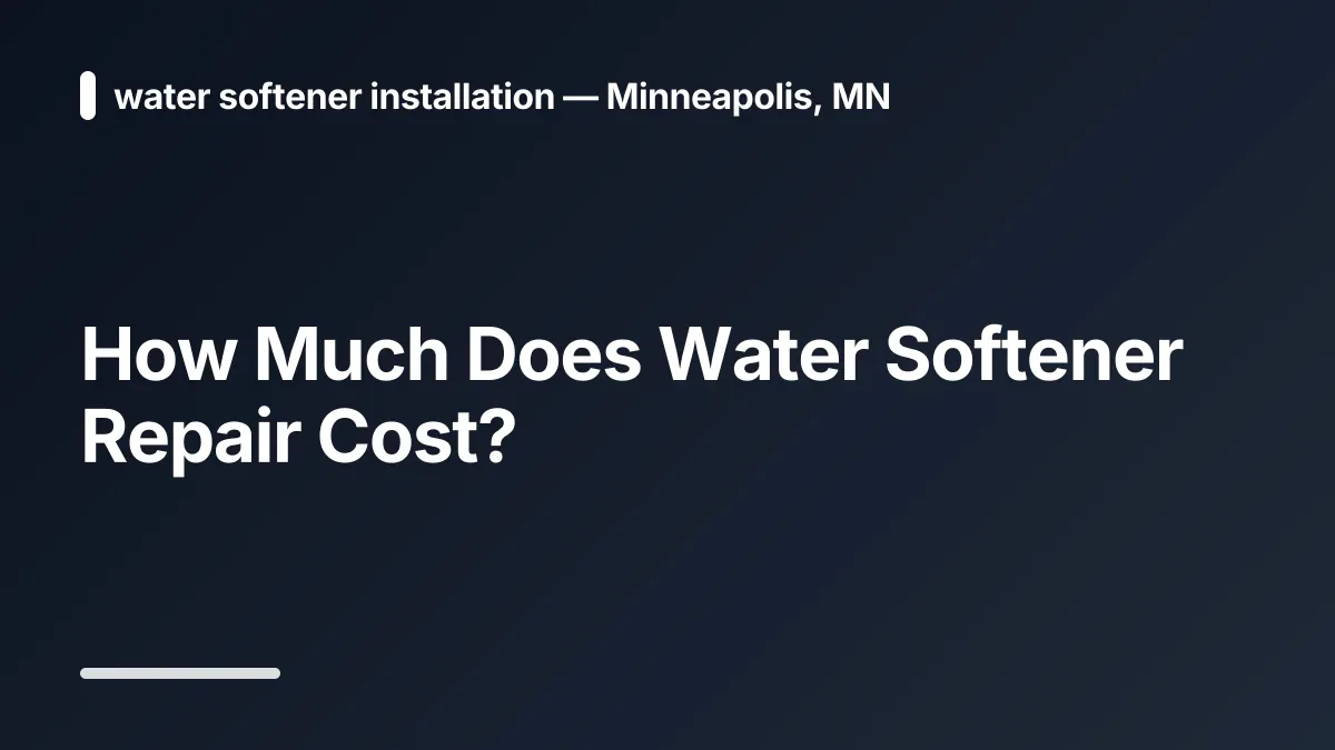 how much does water softener repair cost