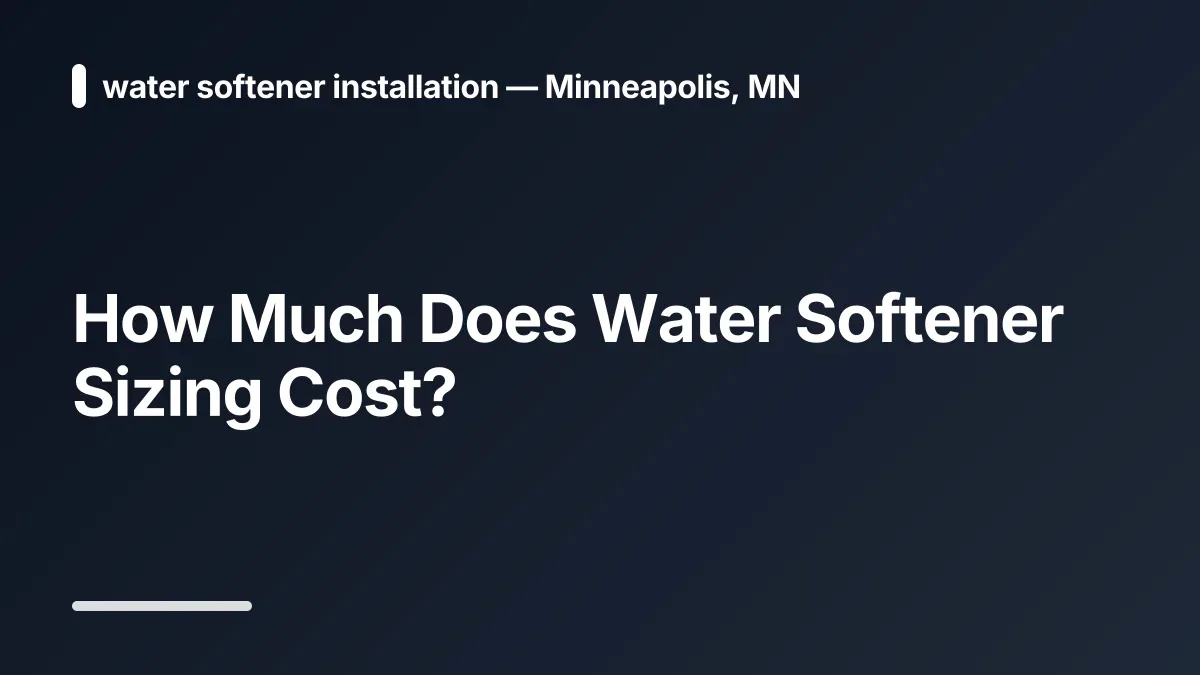 how much does water softener sizing cost