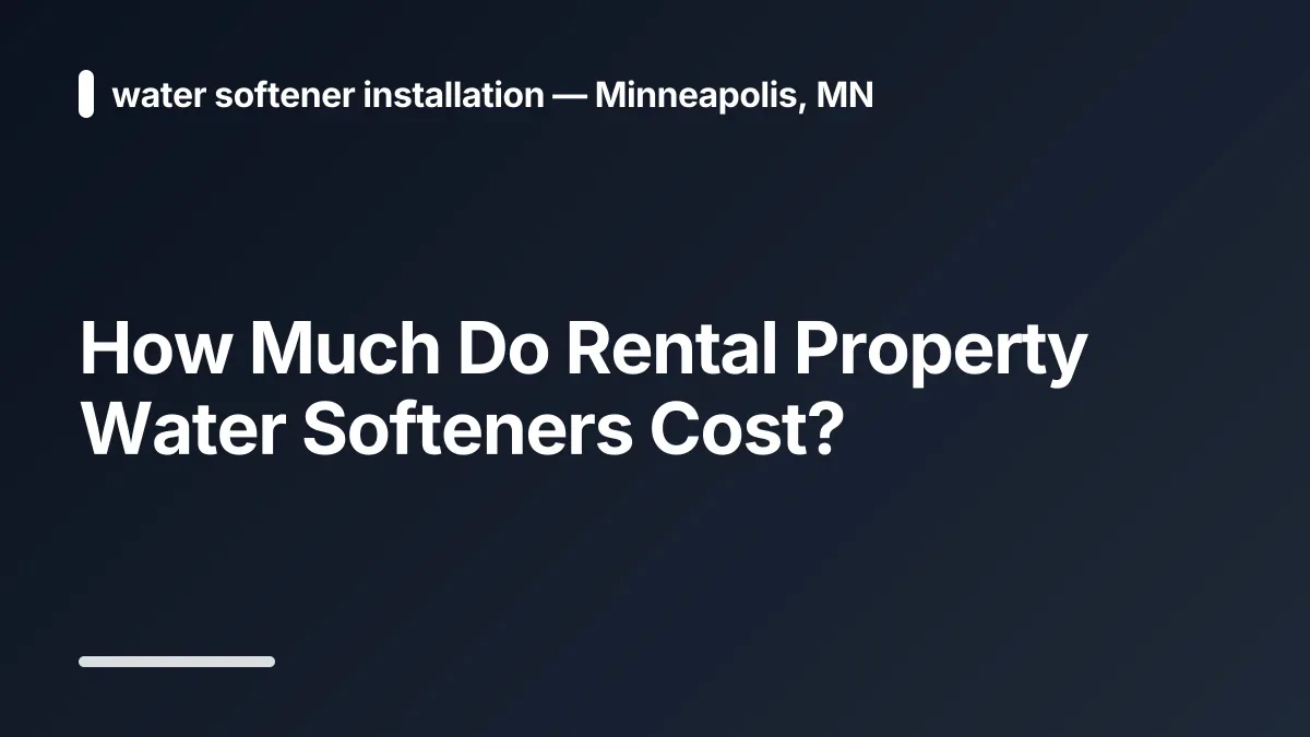 how much do rental property water softeners cost