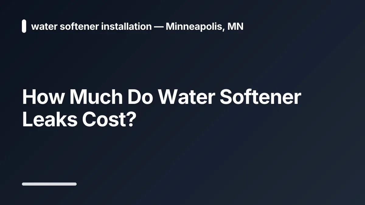water softener leak repair cost