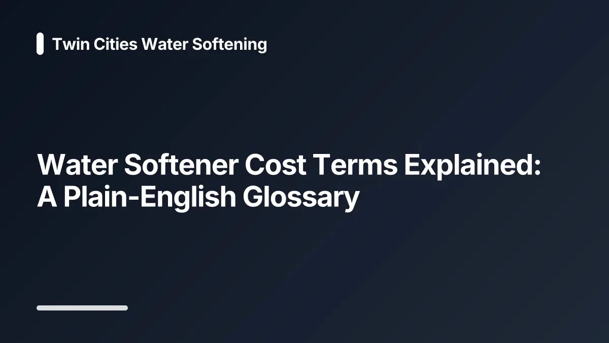water softener cost glossary