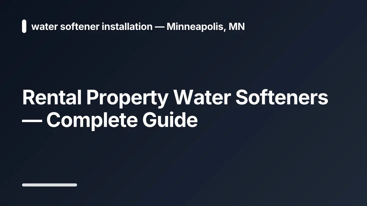 rental property water softeners