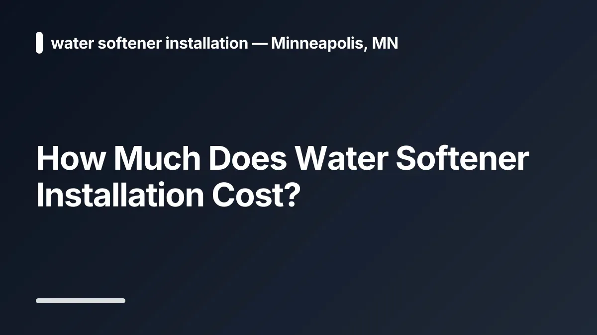 water softener installation cost