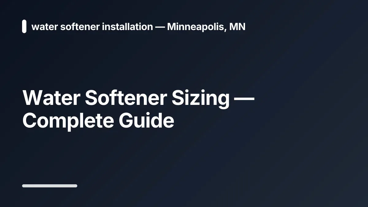 water softener sizing