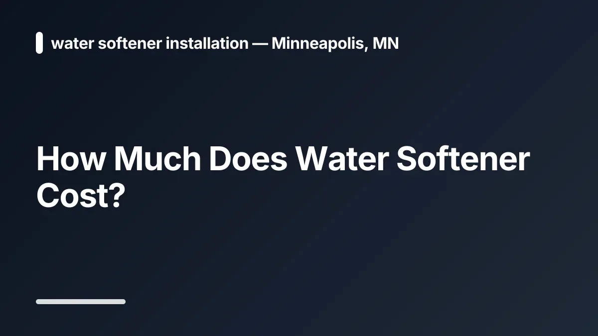 how much does water softener cost