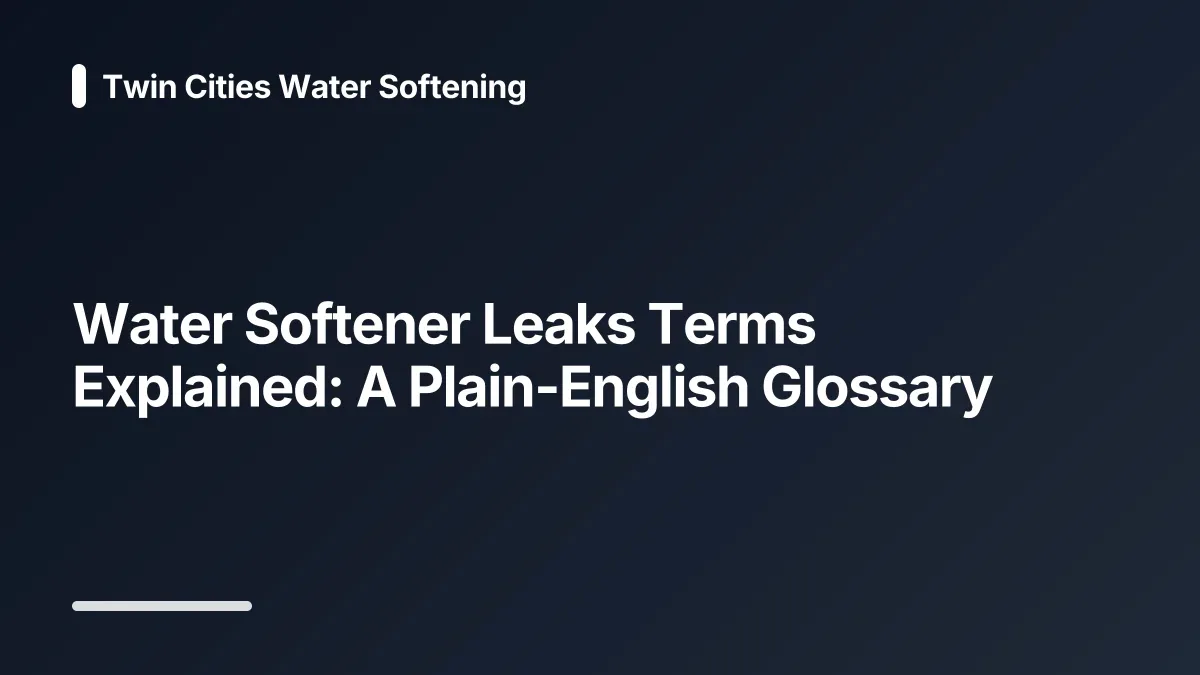 water softener leaks glossary