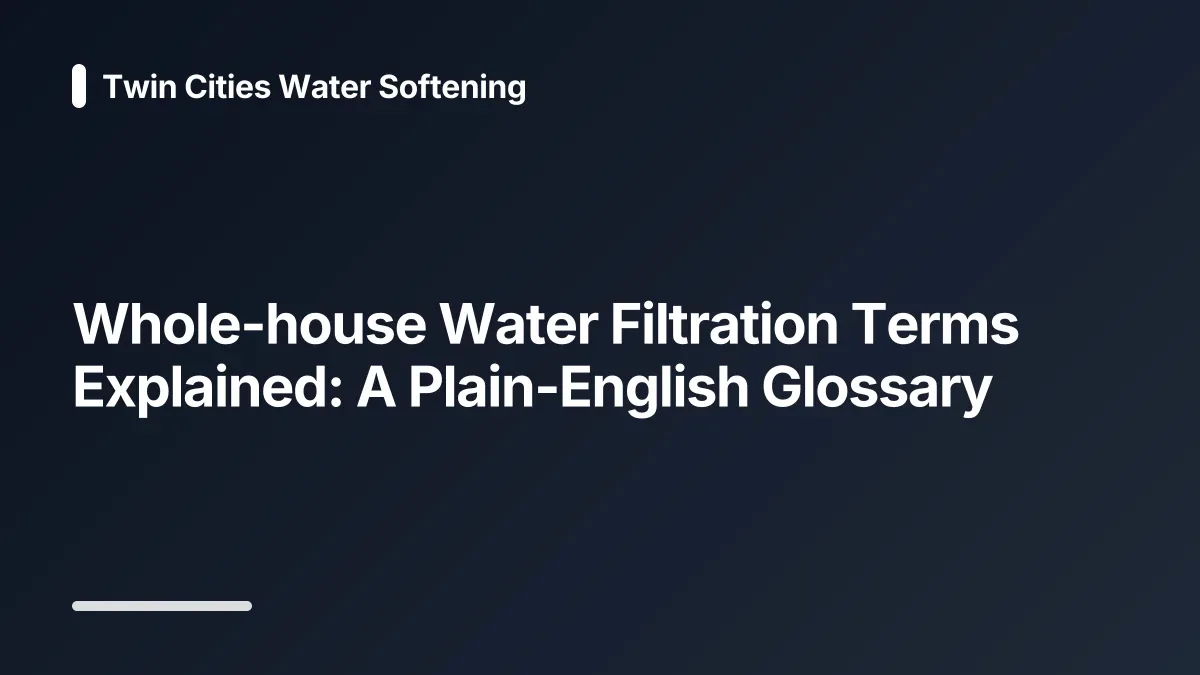 whole house water filtration glossary